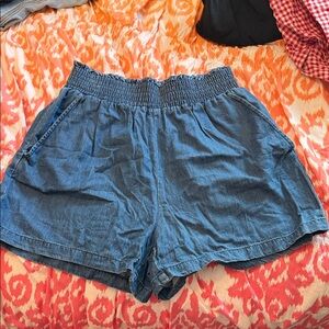 Universal Thread High-Waist Chambray Shorts - Blue